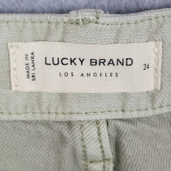 Lucky Brand Pants Womens Sz 00/24 Mid Rise Utility Straight Green Cropped Length - Picture 5 of 13